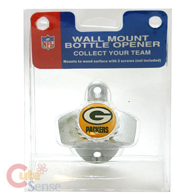 Green Bay Packers Metal Bottle Opener -Wall Mountable