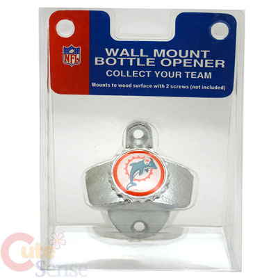 Miami Dolphins Metal Bottle Opener -Wall Mountable