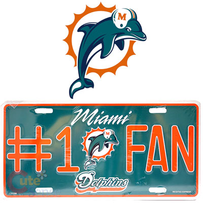 NFL Miami Dolphins  Metal License Plate -No 1 Fan