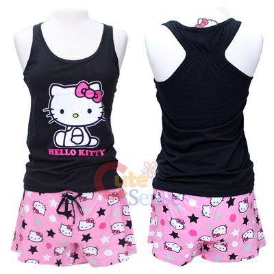  Kitty Pyjamas on Sanrio Hello Kitty Pj Black Tank Top And Pink Short Pants   S At