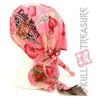 Skull Biker Bandana Cap / Do Rag : Lady Biker