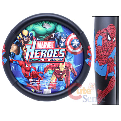 Marvel Spiderman Auto Car Steering Wheel Cover -Color Logo