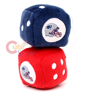 NFL New England Patriots Plush Fuzzy Dice