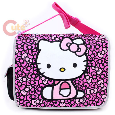  Kitty Messenger  on Sanrio Hello Kitty School Messenger Bag  Black Pink Bows Diaper Bag