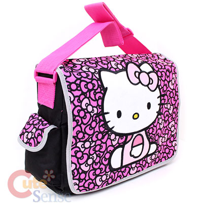  Kitty Messenger  on Sanrio Hello Kitty School Messenger Bag  Black Pink Bows Diaper Bag