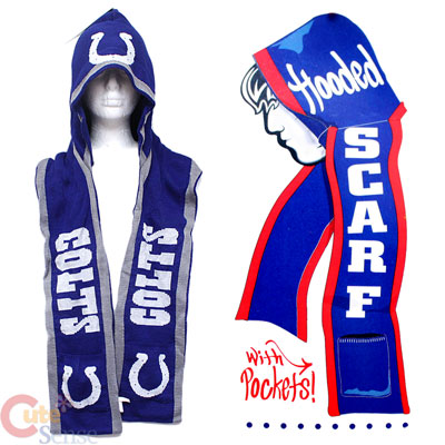 NFL Indianapolis Colts Hooded Knit Scarf w/Pocket