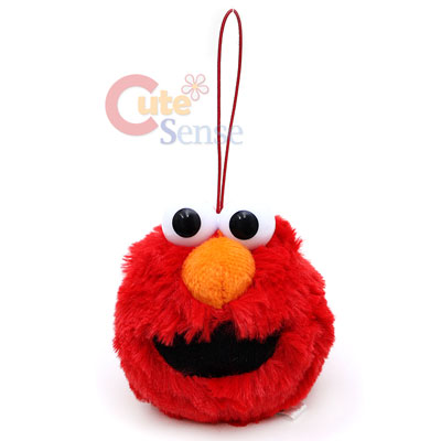 Sesame Street Elmo Face Hanging Plush Doll :2.5in