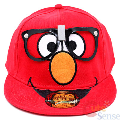 Sesame Street Elmo Nerd Glasses Flex Fit Men's Hat