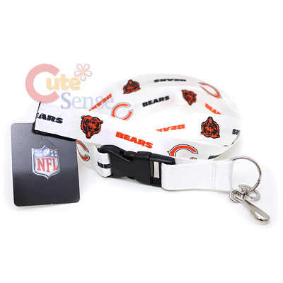 Chicago Bears Lanyard NFL Key Chain -White