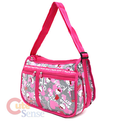  Kitty Shopping  on Sanrio Hello Kitty Shoulder Messenger Bag Hand Bag Pink Grey Licensed