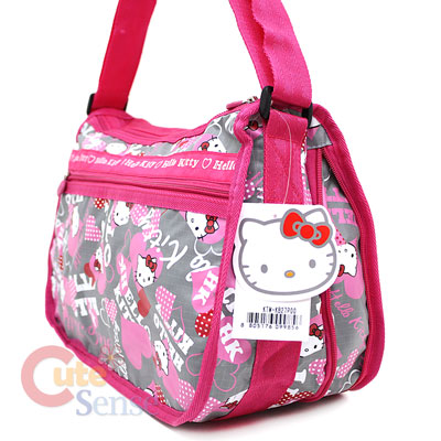  Kitty Shopping  on Sanrio Hello Kitty Shoulder Messenger Bag Hand Bag Pink Grey Licensed