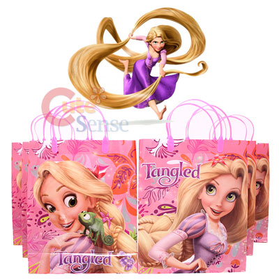 Disney Princess Tangled Rapunzel Party Gift Bag Set of 3 Plastic/Reusable : Pink