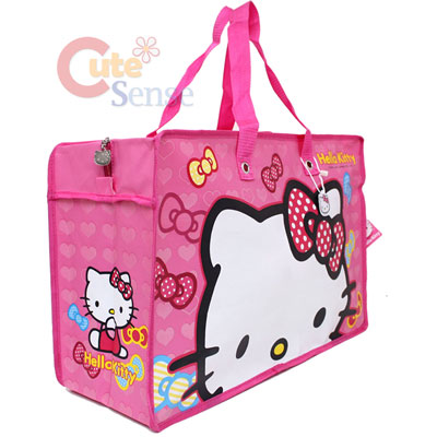 Market Tote Bags on Hello Kitty Reusable Tote Pink Large Face Duffle Bag  21  Xl At Cute