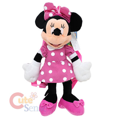 Disney Minnie Mouse Kids Plush Backpack :Pink