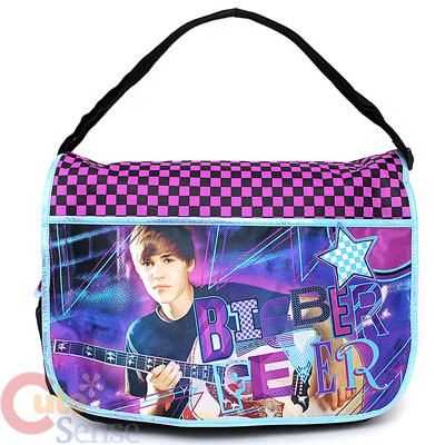 Messenger Shoulder  on Justin Bieber School Messenger Bag   Shoulder Bag  Purple Checkered