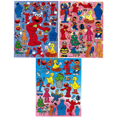 Sesame Street Elmo & Friends Vinyl Stickers Cling Set of 3