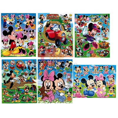 Disney Mickey Mouse & Friends Stickers Cling Set of 6 - Removable Wall Window