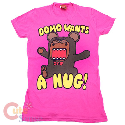 Domo Kun Girls/Women T-Shirt -Domo Wants a Hug :Pink XL