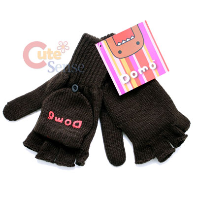 Domo Kun Knitted Fingerless Glove w/Mitten Top (One Size )