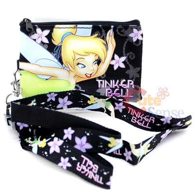 Disney TinkerBell Lanyard with Coin Wallet - Black