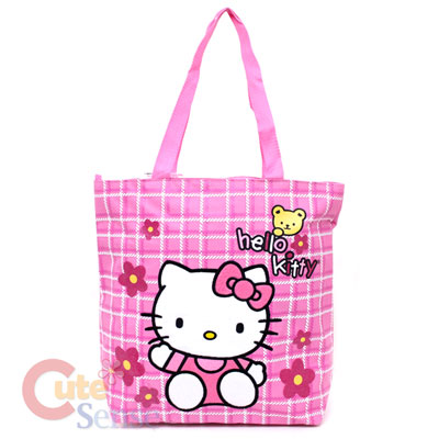 Cute Tote Bags College on Sanrio Hello Kitty School Tote Bag Diaper Bag Pink Teddy Bear 1 Jpg