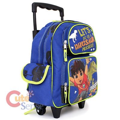 Rolling School Bags on Go Diego Go School Rolling Backpack Roller Bag 12  With Dinosaur