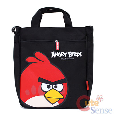 Rovio Angry Birds Canvas Tote Bag 13in Shoulder Bag -Red Bird in Black