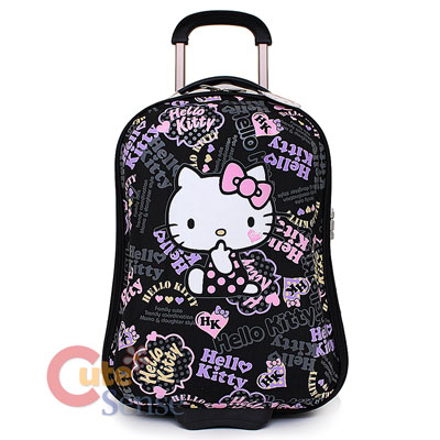 Sanrio  Kitty Luggage on Hello Kitty Rolling Luggage Abs Trolley Bag 20  Hard Suit Case Black