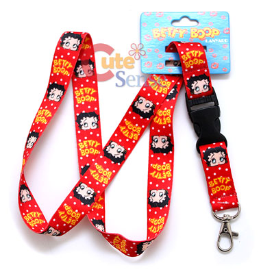 Betty Boop  Key Chain Lanyard  ID Holder : Red in Dots