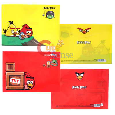 Rovio Angry Birds Multipurpose Poly File Envelopes Folder 4pc Set