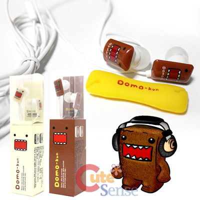 Domo Kun In Ear Stereo Earphones  -Domo Kun Face Ivory