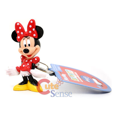 Disney Club House Minnie Mouse PVC Figure Key Chain -Red Dots Dress