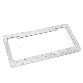 Chrom Metal License Plate Frame -Silver