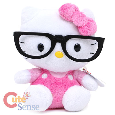  Kitty Doll on Sanrio Hello Kitty Nerd Plush Doll With Glasses  Licensed Pink Bean