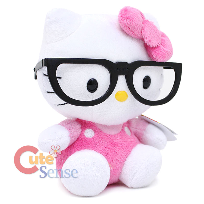 hello kitty plush with glasses