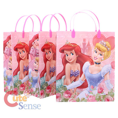 Disney Princess Party Gift Bag Set of 3 Plastic/Reusable :Mermaid Cinderella