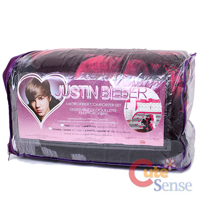 Justin Bieber Bedding on Justin Bieber Double Queen Comforter Set Pink Microfiber Bedding