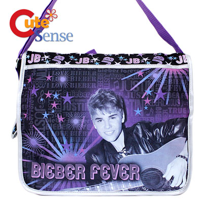 Cute Messenger Bags School on Justin Bieber School Messenger Bag  Purple Stars With Guitar At