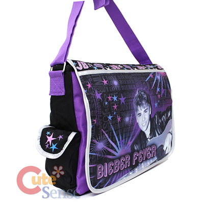 Cute Messenger Bags School on Justin Bieber School Messenger Bag  Purple Stars With Guitar At