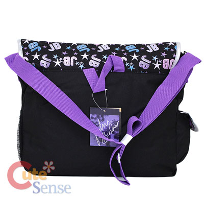 Cute Messenger Bags School on Justin Bieber School Messenger Bag  Purple Stars With Guitar At