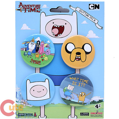 Adventure Time Finn & Jake4pc Button Pack , Pin