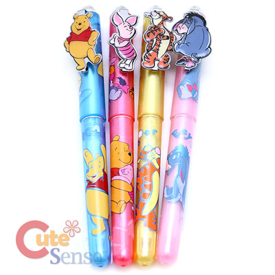 Disney Winnie Pooh & Friends Metal Clip Pen Set -4pc set Pastel