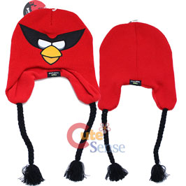 Rovio Angry Birds Space  Red Bird Knitted Lapland Hat : Beanie with Ear Flap (Kids to Adult )