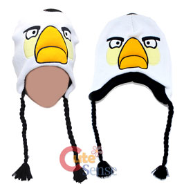 Rovio Angry Birds White Peru Bird Knitted Lapland Hat : Beanie with Ear Flap (Kids to Adult )