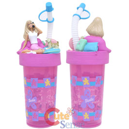 Barbie Tumbler With 3D Topper Drink Bottle