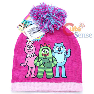 Yo Gabba Gabba Kids Beanie Knitted  Hat with Furry Ball