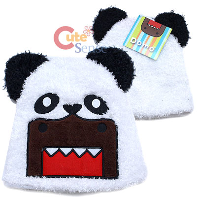 Domo kun in Panda Bear Plush Fur Beanie Hat