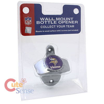 Minnesota Vikings Metal Bottle Opener - Wall Mountable