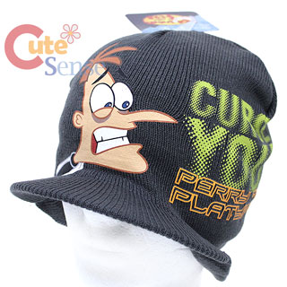 Phineas and Ferb Knitted Beanie with Cap -Curse You