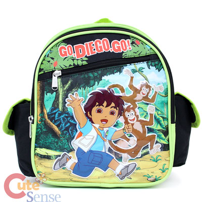 Go Diego Go Toddler School Backpack 10in Small Bag with Monkey